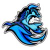 Blue demon mascot clipart