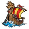 Viking ship mascot clipart